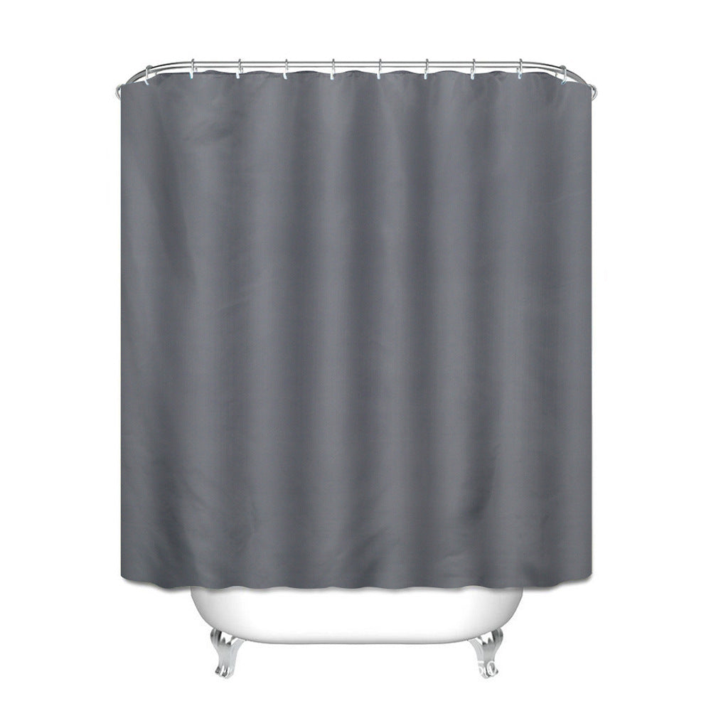 YL-37304 dry and wet solid color curved bath curtain free punching L-shaped solid color polyester partition curtain bathroom curtain waterproof hang