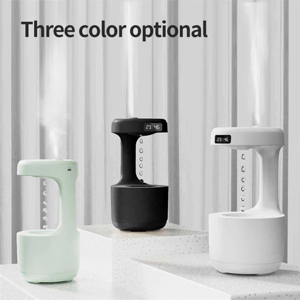 AntiGravity Humidifier With Clock Water Drop Backflow Aroma Diffuser Large Capacity Office Bedroom Mute Household Sprayer 241115