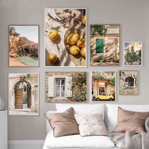 Itan Town Lemon Orange Harvest Poster and Prints Home Garden Plants Canvas Painting Car Bike Interior Decor Picture Wall ArtC241223