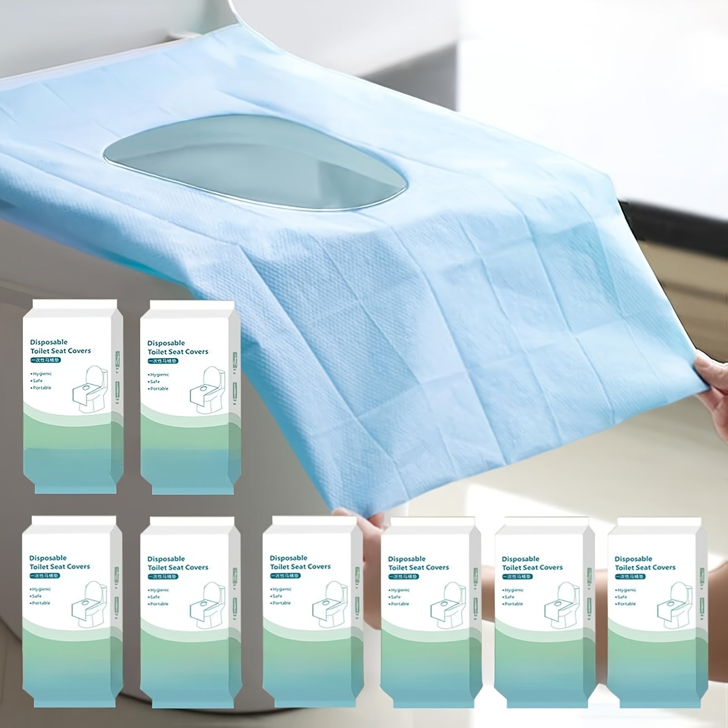 TEMU 80pcs Of Toilet Seat Cover Disposable 40.64 X 60.96cm, Portable Toilet Seat Cover For Outdoor, Hotel, Hospital, Travel, Public Toilet Seat Cover