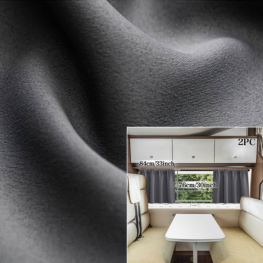 TEMU 2-pack Window Curtains, Blackout Short Drapes, Thermal Insulation Privacy Curtains For Double Bed, Suitable For Living Room, Bedroom, Small