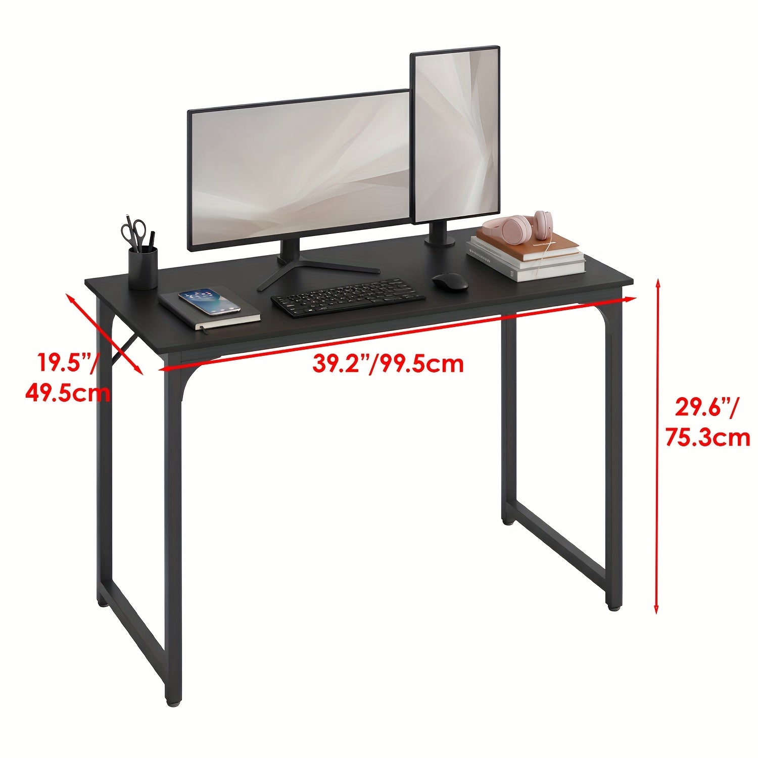 TEMU Computer Desk 32-39-47 Inches Writing Desk Home Office Study Workstation Modern Pc Laptop Sturdy Simple Gaming Desk With Metal Frame