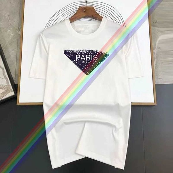 Camisetas masculinas Trend Triangle Paris Prind Prind Cartoon Clothing Mens Camiseta de moda de moda casual slve masculina H25117