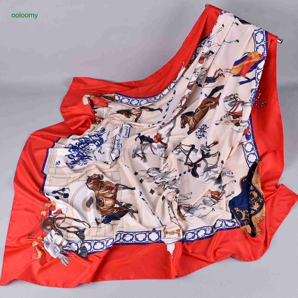 Hemres Designer Scarves Twill Cotton 130 Large Printed Style European Knight Scarf
