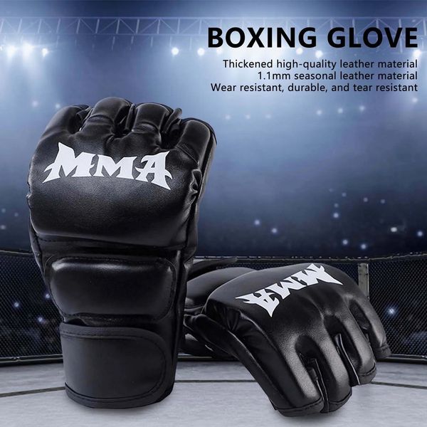 Half Finger Boxing Grappling Glove with Optimal Support Cushioning Hand Suitable for Fighting Muay Thai 250117