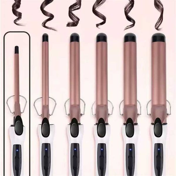 Hair Curlers Straighteners 1PC 9mm 13mm 22mm Professional Gold Electric Curler Iron Pear Cone Styling Tool 2# H241121