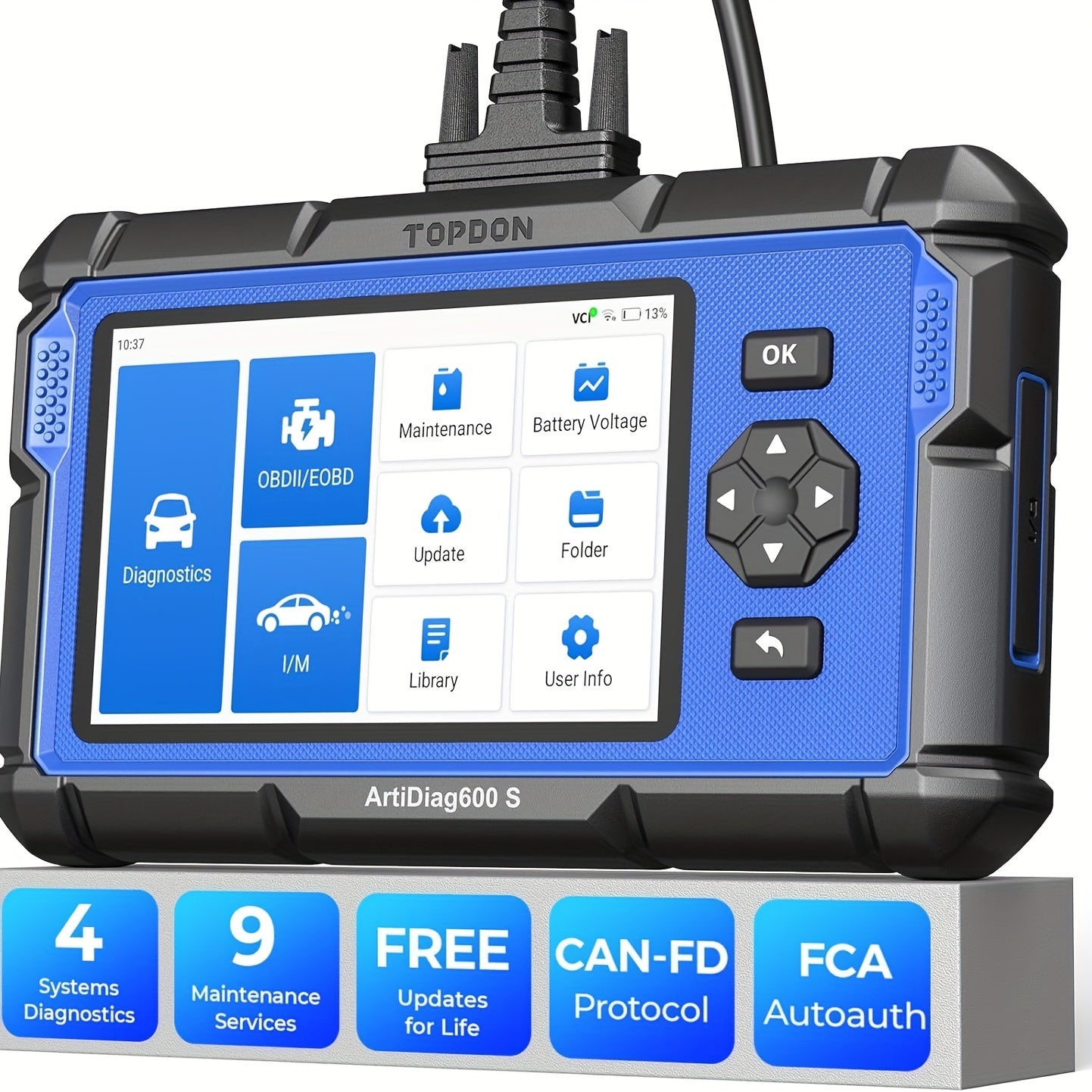 TEMU Topdon Upgraded Ad600s Scanner, Diagnostic Tool, Abs Srs Transmission Engine Code Reader, 9 Reset Services Scan Tool,