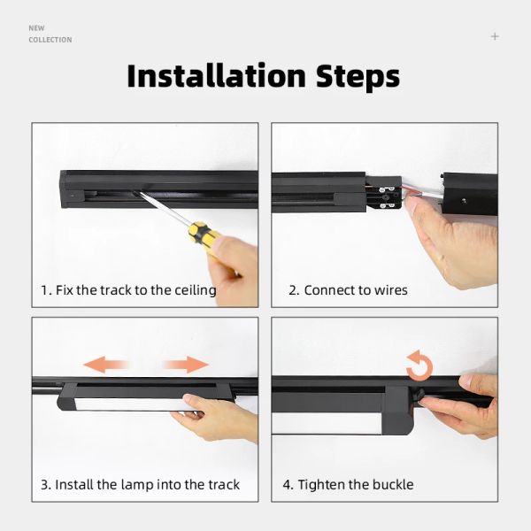 Full Set Track Light LED Ceiling Lamp 85~264V Spot Led Track Rail Lighting Fixture Spotlight Clothing Shop Rail Ceiling Light