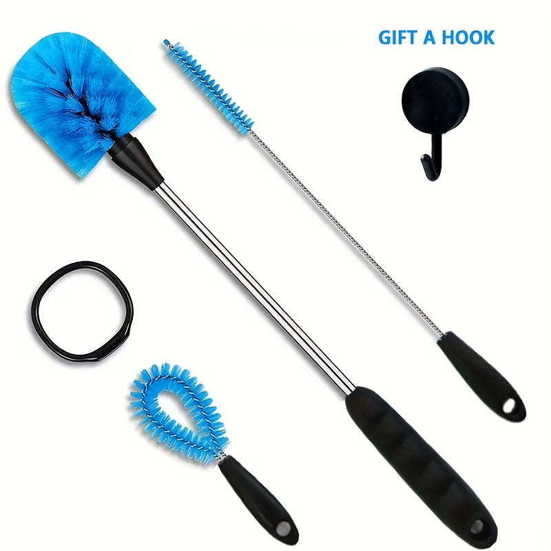 TEMU Three-piece Water Bottle Cleaning Brush - Suitable For Narrow-neck Bottles, Sports Bottles, Coffee Cups, Flasks, Baby Bottles And Straws - Keep