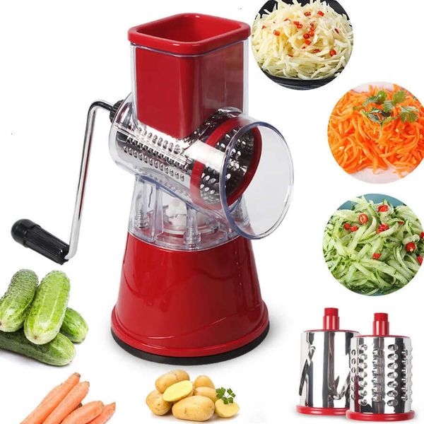 Grinders Vegetable Cutter Round Meat Slicer Graters Potato Carrot Cheese Shredder Grinder Chopper Kitchen Roller Gadgets Tool 230201