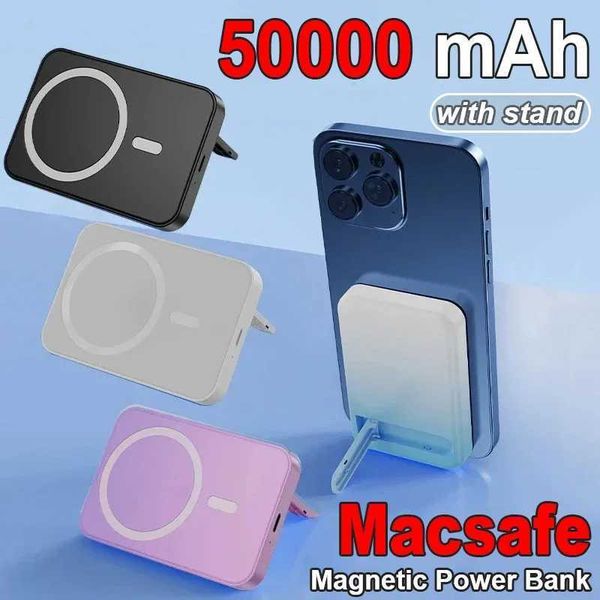 Suitable for iPhone 50000mAh wireless magnetic power pack fast charging mobile power folding stand portable external power PLY Y241104
