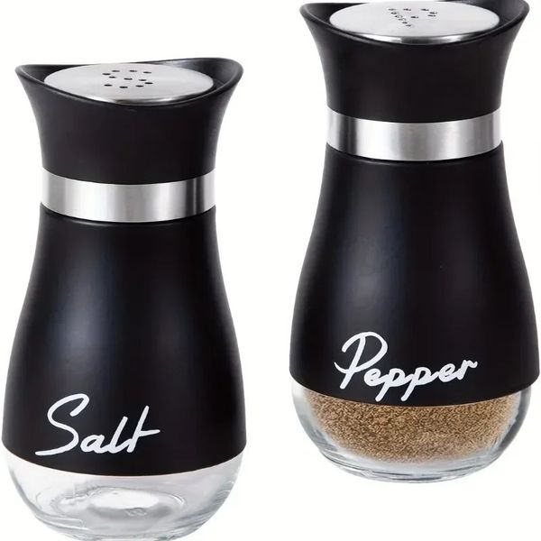 2 pcs Refillable Salt Pepper Shakers Set Spice Bottles Container for HomeRestaurant and Picnic 34oz Kitchen Accessories 250211