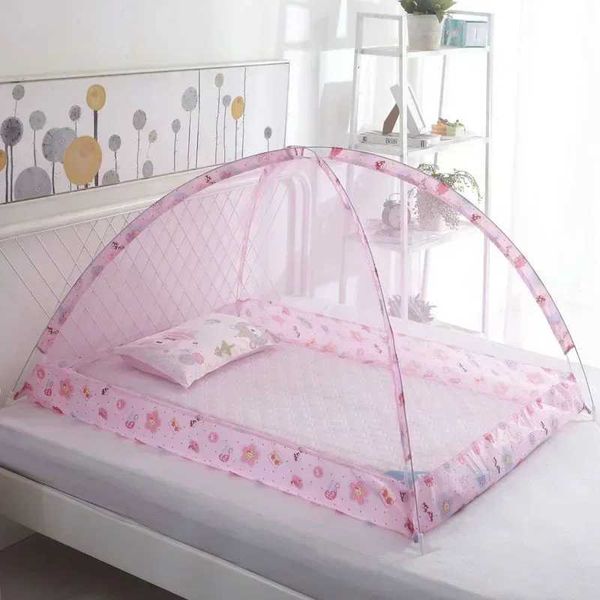 Crib Netting Childrens Game Tent Mosquito Net New 2024 Free Installation Portable Folding Baby Bed H240710