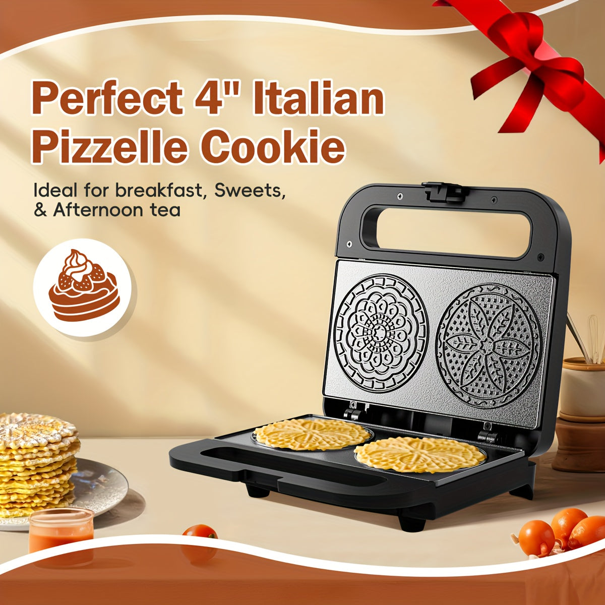 TEMU 2 * 4" Mini Maker Machine, Non Stick Maker Cooking Plates With Fast & Heating For Holiday, Party, Treat