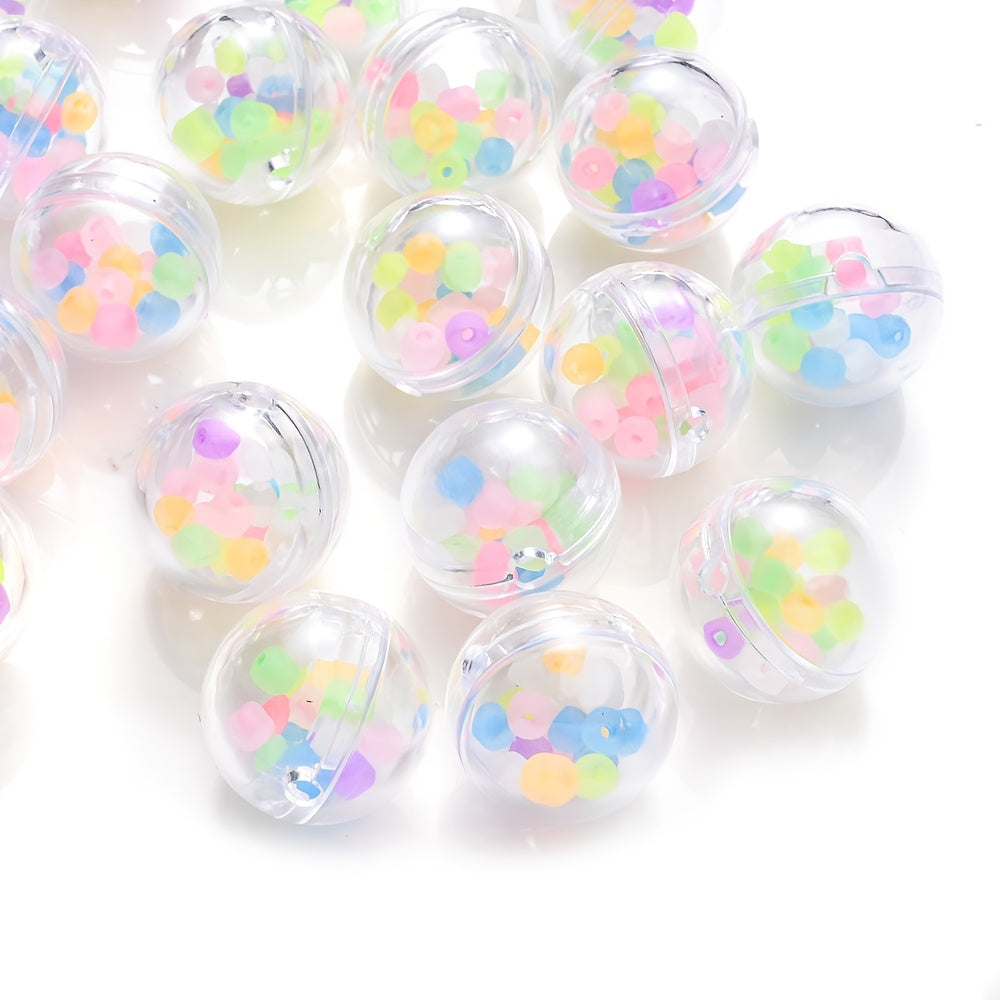TEMU 5pcs 20mm Colorful Luminous Acrylic Beads, Spherical Shape For Making - Ideal For Pendants, Bracelets, Necklaces, Keychains, And Beaded Pen