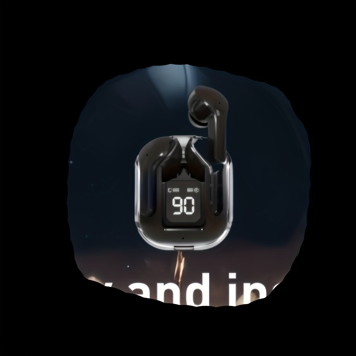 TEMU Transparent Wireless Earbuds With Voice Call Noise Reduction, Wireless , Type-c Charging Sleek , Perfect Gift For Couples, Earbuds Wireless,