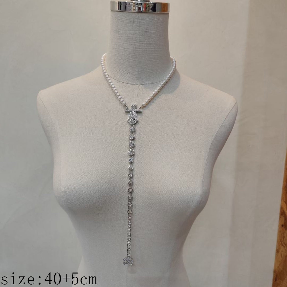 High Quality Brass Copper Pendant Necklace Chain Fashion Women Silver Crystal Rhinestone Pearl Necklaces Choker Pendants Wedding Designer Jewelry Gi