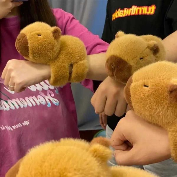 Plush Dolls Animal Slap Bracelets Capybara Plush Toy Stuffed Animals Huggers Slap Toy Animal Wristband Interactive Toy Figures Kids Gifts z2