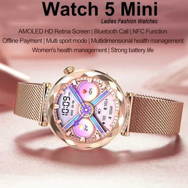 Watch 5 Mini BT Call Smart Watch Female HD Screen Heart Rate NFC IP68 Waterproof Sports Track Smart Watch Suitable for Android iOS T241213