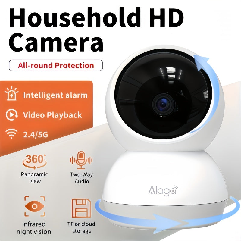 TEMU Alaga Wireless Indoor Security Camera, Wireless Wifi Pet Monitor, Baby Camera Monitor, 5g Wifi, Night Vision, Audio, Detection, Push Alerts -