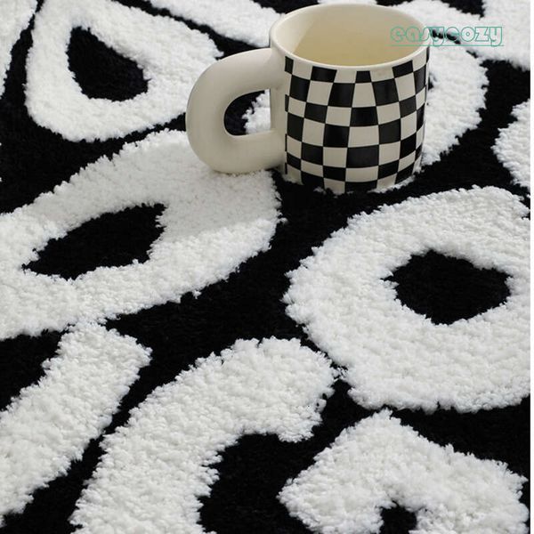 Fluffy Tufted Letter Floor Mat You Look Good Area Carpet Antislip Korean Irregular Lounge Rug Bedroom Chair Foot Pad Decor 3 610