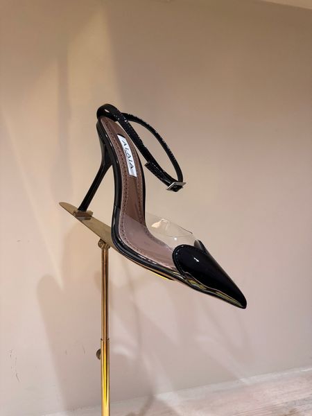 Summer Luxury 2024SS Le Coeur Pumps Heart Cut Patent Leather Stiletto Heel Ankle Strap Party Wedding Dress Sandals Shoes EU35-43