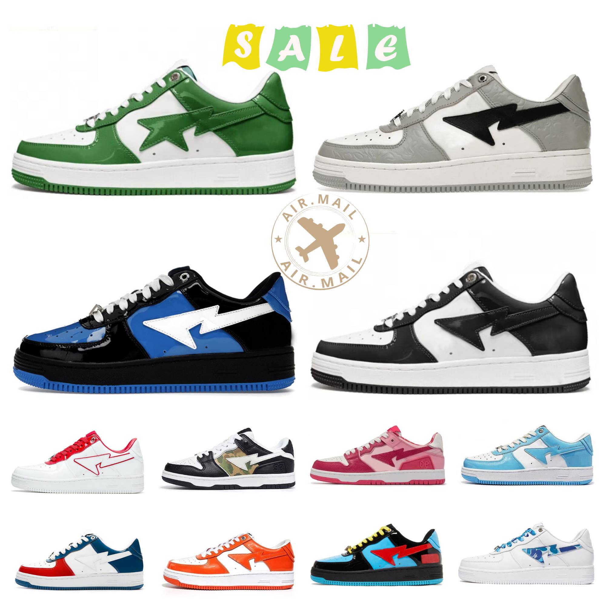 bapestasK8 Designer Sta Casual Shoes Sk8 Low Men Women Patent Leather Black White Abc Camo Camouflage Skateboarding Sports Bapely Sneakers Trainers