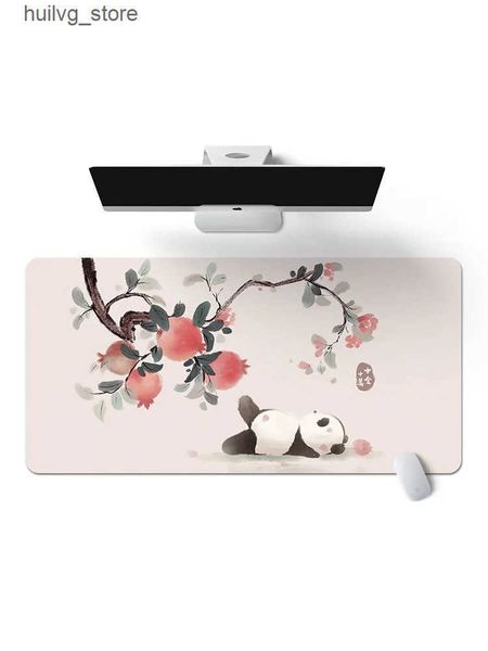 Pads Rests Chinese Style Pomegranate Panda Mouse Gaming Keyboard Handheld Oversized Wrist Pad For Girls Boys Office Or Home J241204