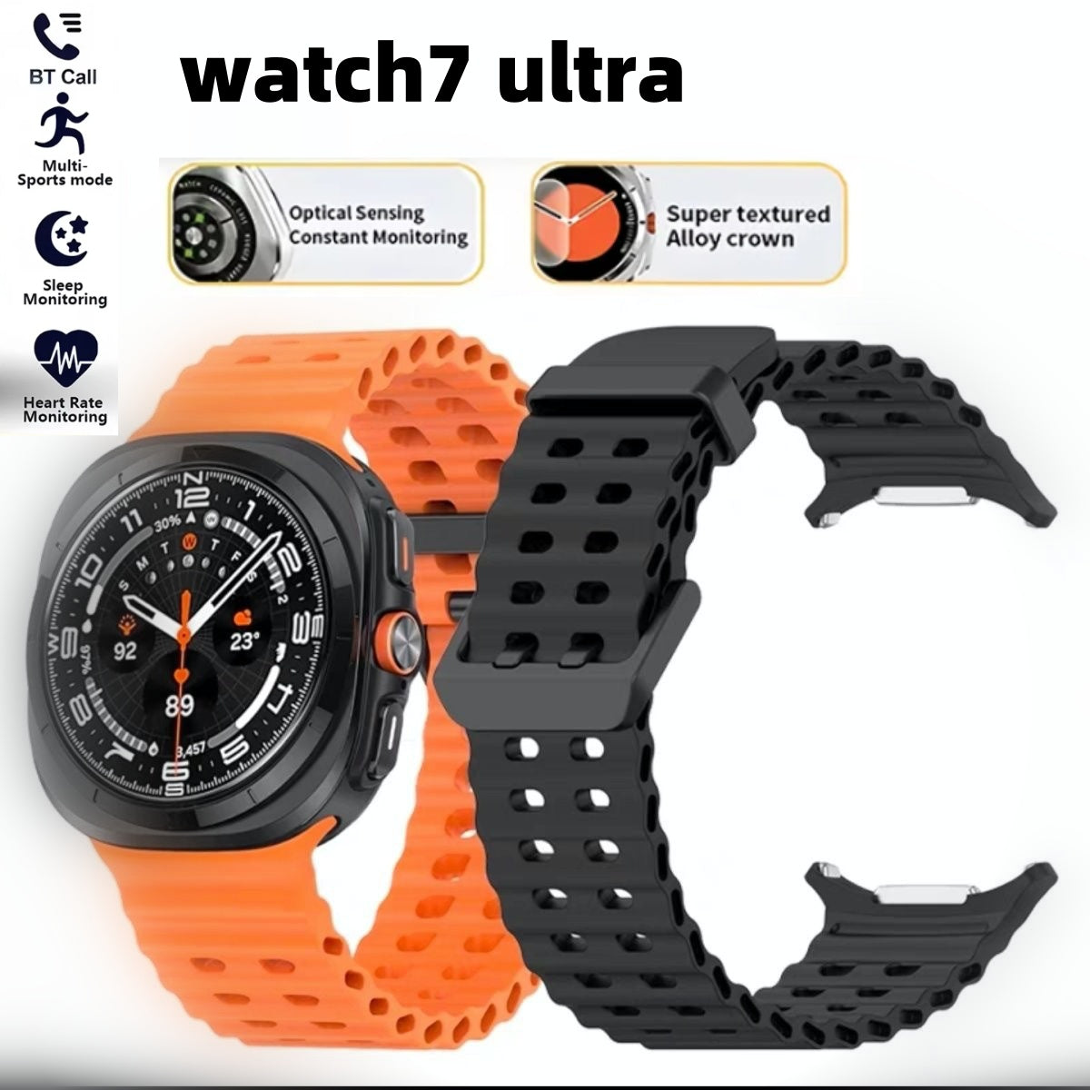 2025 Ultra Smart Watch with 1.46-inch Round Screen, Gesture Control, Bluetooth Calling, Heart Rate Monitor, Compass, Activity Watch, and Sports Wris