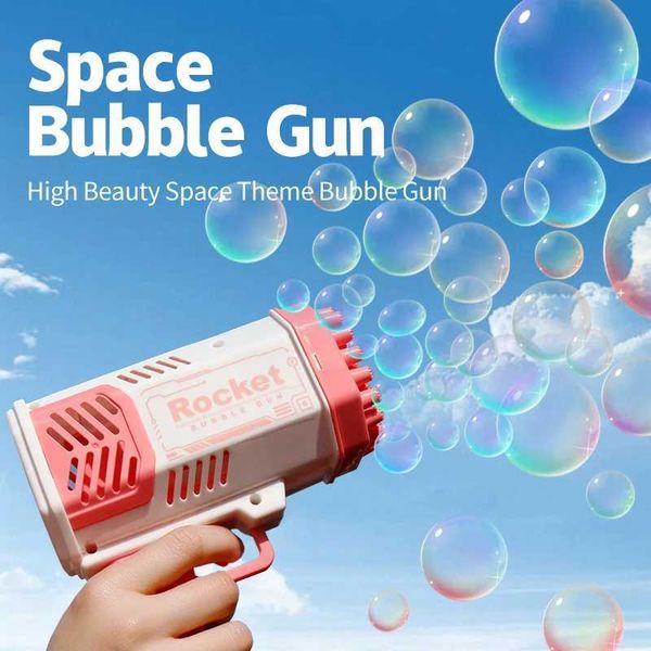 Baby Bath Toys Space Bubble Gun Electric Bubbles Machine Guns Fully Automatic 40 Holes Space Soap Bubble Summer Outdoor For Boys and Girls T