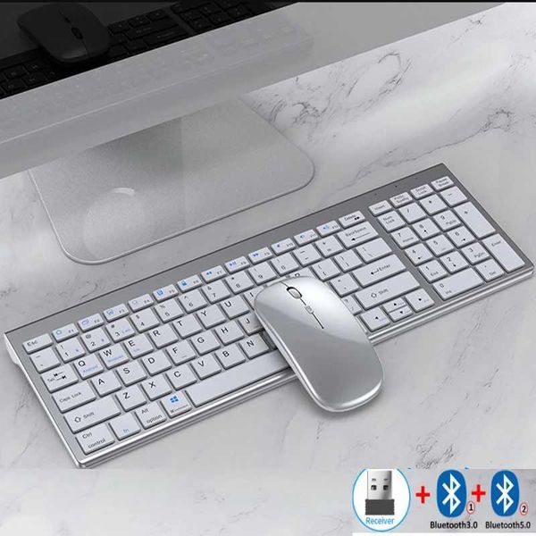 Slim Rechargeable Spanish- Hebrew wireless connections Keyboard and Mouse Set for Laptop 2.4G USB Wireless Keyboard and Mouse Combo Korean X