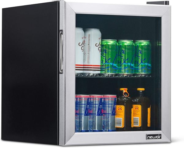 And Cooler, Free Standing Glass Door Refrigerator Holds Up To 60 Cans, Cools