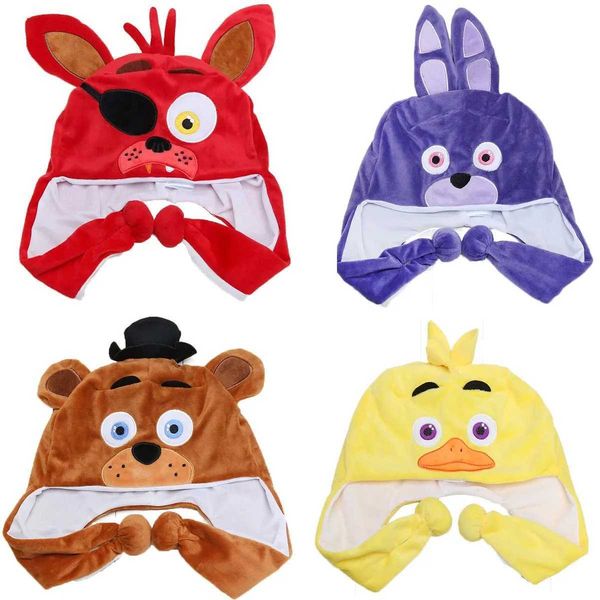 Red Foxy Plush Animal Hat Winter Women Men Children Warm Fluffy capFive Nights Games Surrounding Dolls for Gifts Y240731