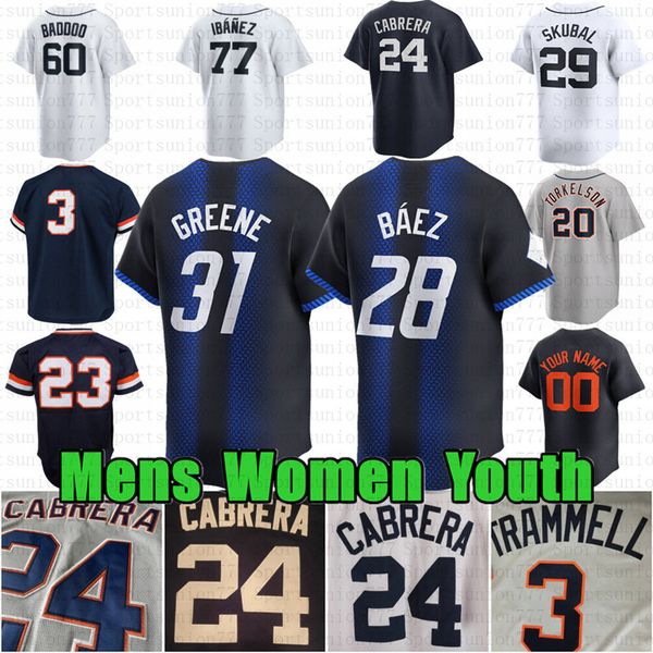2024 City Connect 24 Miguel Cabrera Custom Baseball Jersey Javier Baez Spencer Torkelson Riley Greene Tarik Skubal Jack Flaherty Akil Baddoo