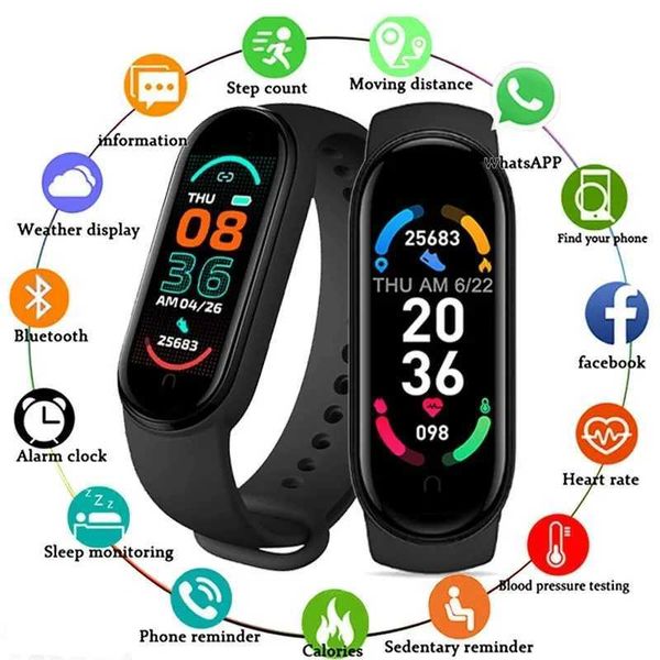 New Arrival M6 Smart Wah Mtifurantional Smart Band Rate Smartwah Fitness Tracker Blood Pressure Exercise Bracelet Z241114
