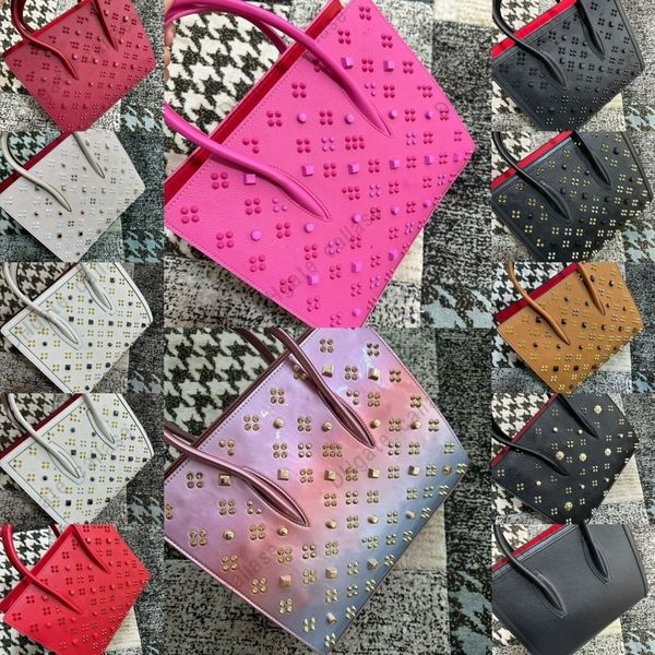 Women&#039;s Red Tote Bag Design Handbag High quality Genuine Leather handheld large capacity handbag New with Rivet Bracelet Business Banqu