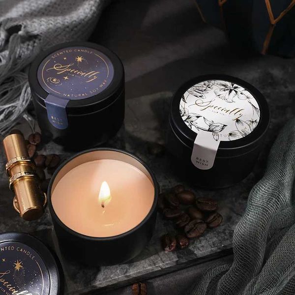 Smokeless aromatic candles portable travel tin natural soy wax scented candles family wedding decoration candles gift boxes W240813
