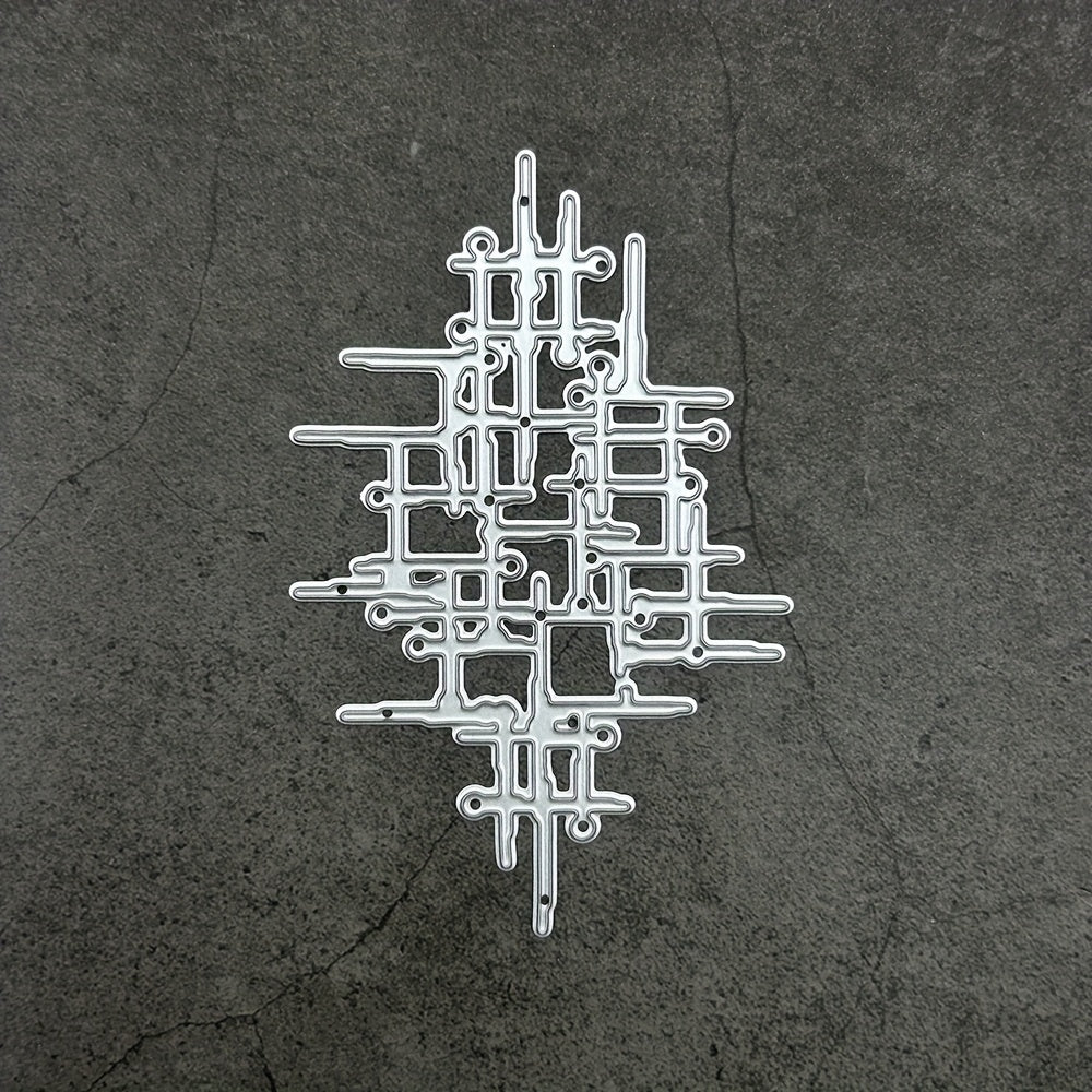 TEMU 1pc Irregular Grid Metal Embossing Die - Christmas Tree & Star Patterns, Diy Scrapbooking & Card Making, Ideal For Wedding, Birthday, Christmas