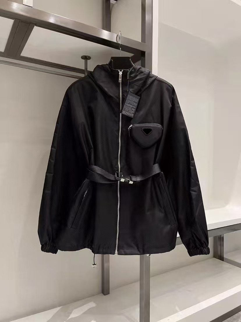 Designer Spring and Autumn Women&#039;s Long Jacket Coat Hoodie Classic Hoodie Shirt Belt Slimming Windbreaker Pocket Coat S-L