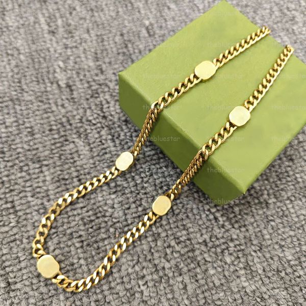 Gold Necklace Jewelry Fashion Necklaces Gift Mens Long Letter Chains Classic Pendant Necklace For Men Women Choker Golden Chain Jewlery Part