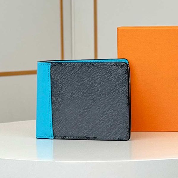 2024 New designer wallet men short wallet Grey canvas credit card holder top mirror quality reverse cardholder Pocket Organizer with box M11