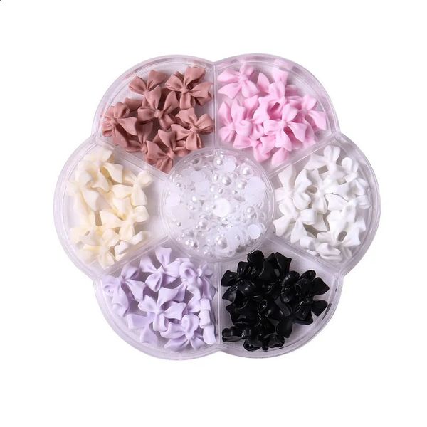 Christmas Nail Art Charms - Hypoallergenic Red White Resin Bow Ties Mixed Set for Festive Manicures 241223