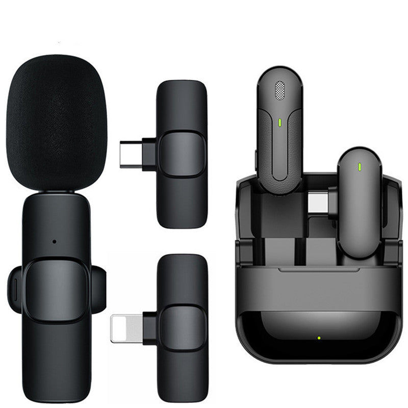 Wireless Collar Clip Type Microphone Portable Audio Video Recording Mini Mic For iPhone Android Live Broadcast Gaming Phone Mic With Retail Box DHL