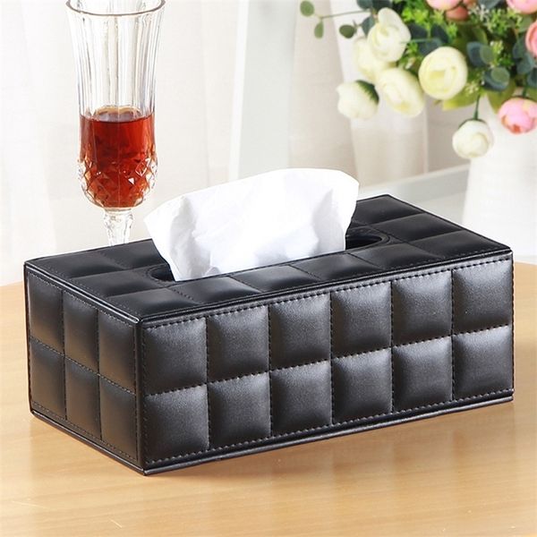 Tissue Boxes Napkins Room Kitchen Car PU Leather Box Holder Napkin Paper Cover Rectangle Case Home Organizer Decor 221008