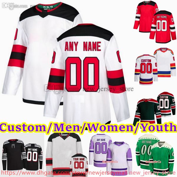 New Ice Hockey 13 Nico Hischier Jersey Stitch 86 Jack Hughes Dougie Hamilton Ondrej Palat Miles Wood Timo Meier Martin Brodeur Dawson Mercer