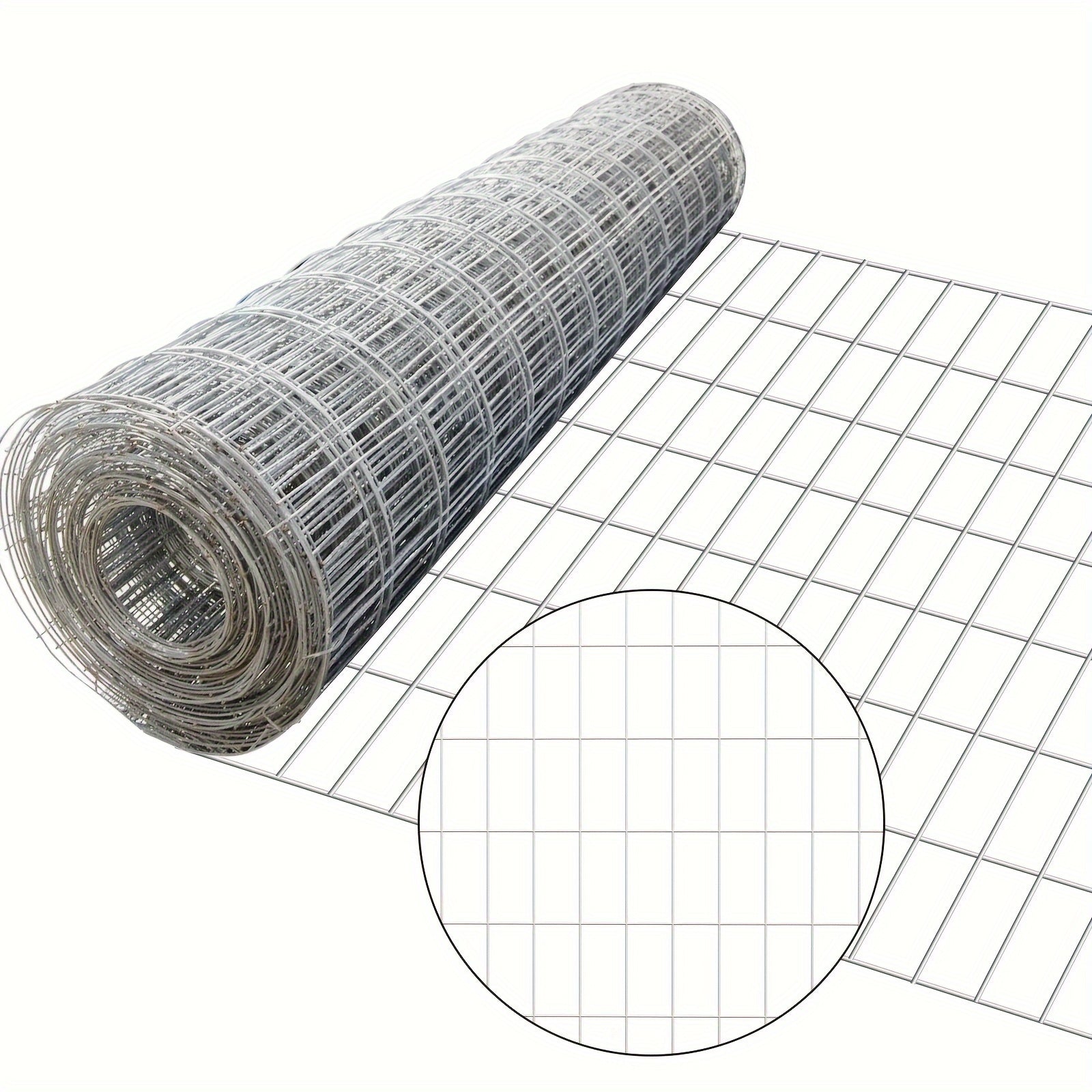 TEMU Hot Dipped Galvanized Welded Wire Fence, 15ga, Ideal For Chicken Coops, Garden Fencing, Animal Cages, And Plant Protection