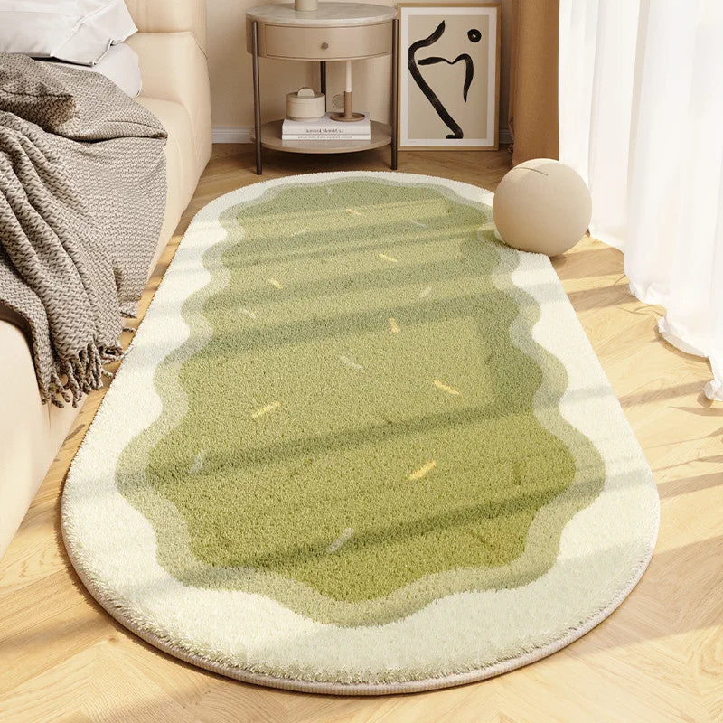 Cream Style Master Bedroom Bedside Carpet Machine Washable Irregular Shaped Floor Mat Living Room Sofa Coffee Table Blanket