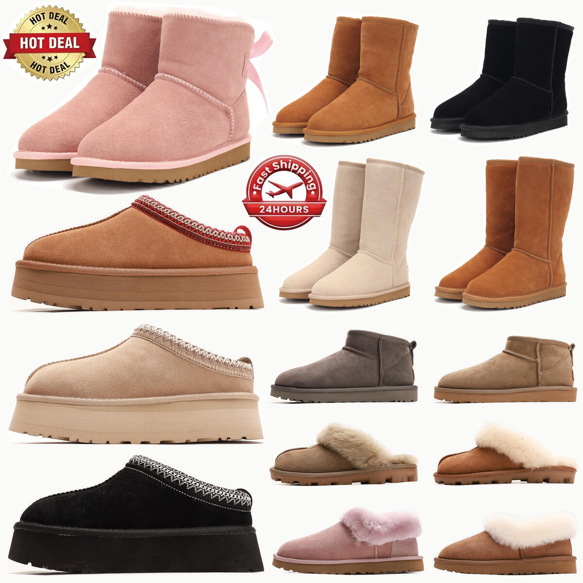 uggssneaker Slippers Tazz seed Chestnut Fur Winter Women Men Slipon Shoes Suede Upper Wool Fall top 4GBP