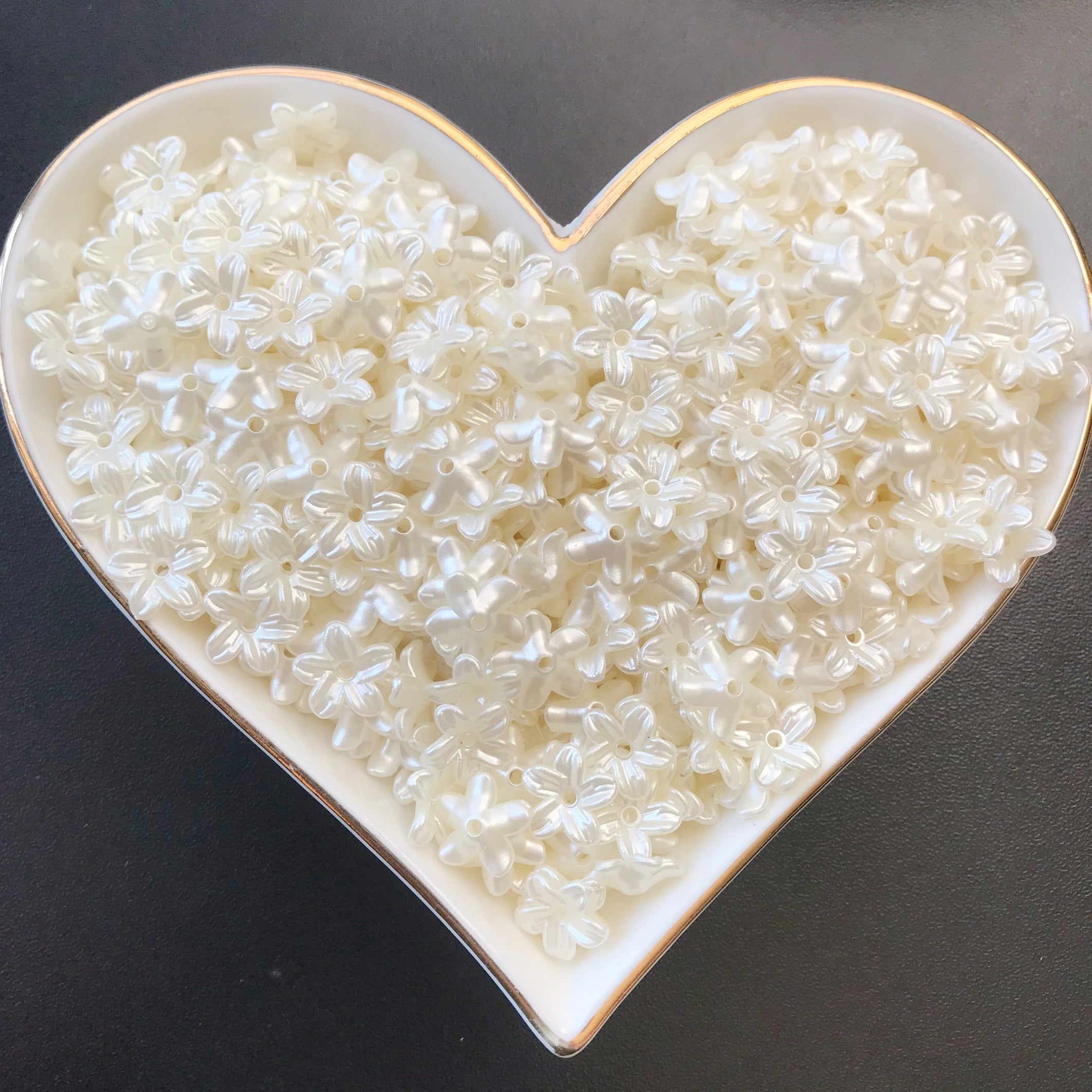 TEMU 200pcs Acrylic Flower Petal & Leaf Beads - Versatile Diy Hair Accessories For Wedding Dresses And Jewelry Crafting