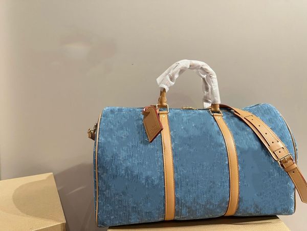 Designer denim travel tote luggage bag duffle bag women mens Travel Bags Luxury Womens Large capacity clutch Shoulder bag Totes Handbags 50c